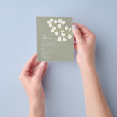 金ゴールドセージ緑ユーカリ離れス結婚メニュー チラシ (手)