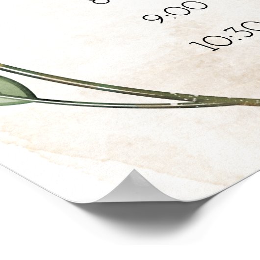 金ゴールドセージ・グリーンフローラ結婚ズ・スケジュール・ポスター ポスター (角)