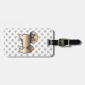 金ゴールドセーブルラサアッソーカワイドッグ&カスタム文字 ラゲッジタグ (正面横)