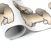 金ゴールドセーブルラサアプソカートゥーンドッグパターン ラッピングペーパー (ロールコーナー)