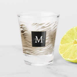 金ゴールドゼブラアニマルプリントモノグラム ショットグラス