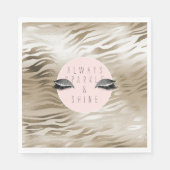 金ゴールドゼブラプリントきらびやかな銀輝く目 スタンダードランチョンナプキン (正面)