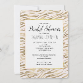 金ゴールドゼブラプリントブライダルシャワー 招待状
