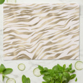 金ゴールドゼブラプリント キッチンタオル (折り畳み)