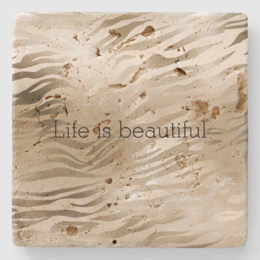 金ゴールドゼブラ印グラデーション刷 ストーンコースター (正面)