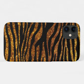 金ゴールドゼブラ、グリッターゼブラ、ゼブラ印刷、ストライプ Case-Mate iPhoneケース (裏面(横))