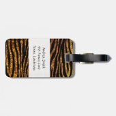 金ゴールドゼブラ、グリッターゼブラ、ゼブラ印刷、名前 ラゲッジタグ (裏面横)