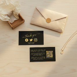 金ゴールドソーシャルメディアのアイコンQRコード感謝していユーディスカウント エンクロージャーカード