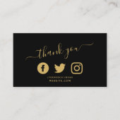 金ゴールドソーシャルメディアのアイコンQRコード感謝していユーディスカウント エンクロージャーカード (正面)