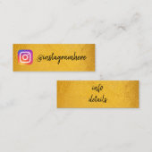 金ゴールドソーシャルメディアの名刺 スキニー名刺 (正面/裏面)