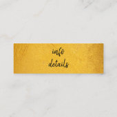 金ゴールドソーシャルメディアの名刺 スキニー名刺 (裏面)