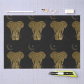 金ゴールドゾウ(黒い背景ティッシュペーパー) 薄葉紙 (クラフト)