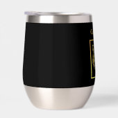 金ゴールドタイガーオンブラックバックグラウンドワインタンブラー (右面)