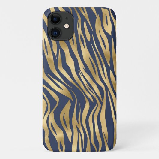 金ゴールドタイガーネイビーブルーエレガントシックスタイリッシュ Case-Mate iPhoneケース (裏面)