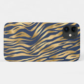 金ゴールドタイガーネイビーブルーエレガントシックスタイリッシュ Case-Mate iPhoneケース (裏面(横))