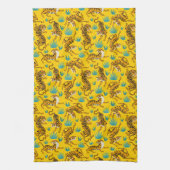 金ゴールドタイガーパターン キッチンタオル (縦)