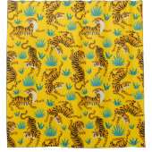 金ゴールドタイガーパターン シャワーカーテン (正面)