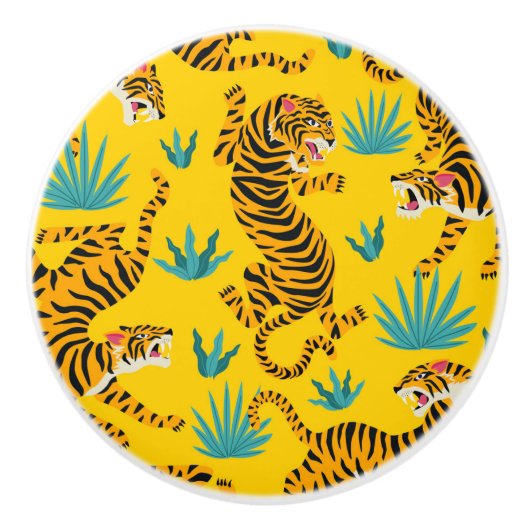 金ゴールドタイガーパターン セラミックノブ (正面)