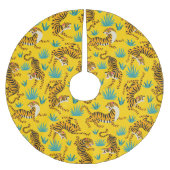 金ゴールドタイガーパターン ブラッシュドポリエステルツリースカート (正面)