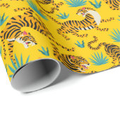 金ゴールドタイガーパターン ラッピングペーパー (ロールコーナー)