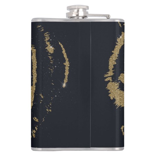 金ゴールドタイガーブラックデザイン フラスク (裏面)