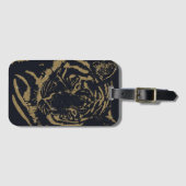 金ゴールドタイガーブラックデザイン ラゲッジタグ (正面横)