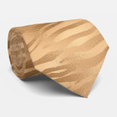 金ゴールドタイガープリントメンズタイ ネクタイ (ロール)