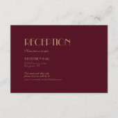 金ゴールドタイプデコブルガンディウェディングレセプション詳細 エンクロージャーカード (正面)