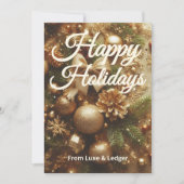 金ゴールドタイプホリデーカード | ロゴとあいさつ文の追加 シーズンカード (正面)