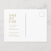 金ゴールドタイプDeco Dark Purple結婚の写真救日付 案内ポストカード (裏面)