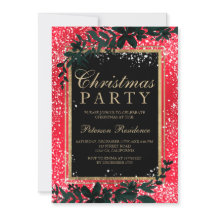 金ゴールドタイポグラフィの葉雪エレガント赤クリスマス