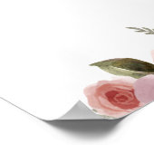 金ゴールドタイポグラフィほこりっぽいピンクフローラガールベビーシャワー ポスター (角)