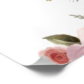 金ゴールドタイポグラフィほこりっぽい赤面フローラウェルカム結婚ズ ポスター (角)