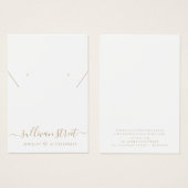 金ゴールドタイポグラフィイヤリングネックレスディスプレイカード (正面&裏面)