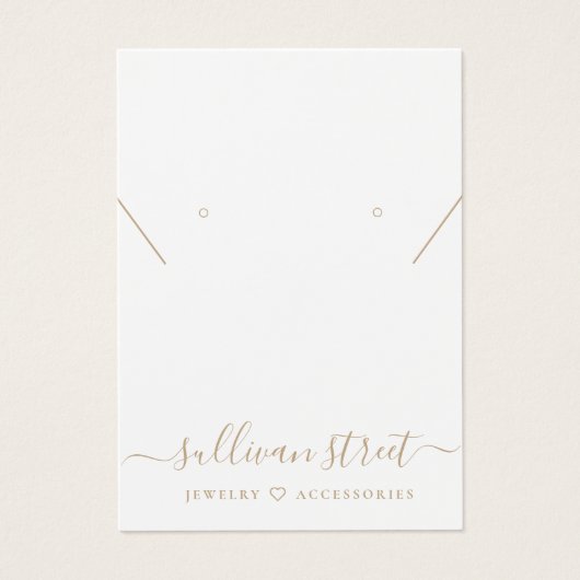 金ゴールドタイポグラフィイヤリングネックレスディスプレイカード (正面)