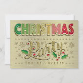 金ゴールドタイポグラフィクリスマスパーティー 招待状 (裏面)
