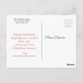 金ゴールドタイポグラフィスクリプトクリスマス休暇はがき ポストカード (裏面)