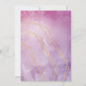 金ゴールドタイポグラフィピンクウォーター感謝していカラーユー 招待状 (裏面)