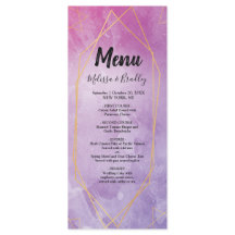 金ゴールドタイポグラフィピンクウォーター結婚カラーのメニュー