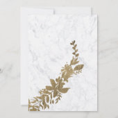 金ゴールドタイポグラフィフローラホワイトマーブルスウィート16 招待状 (裏面)