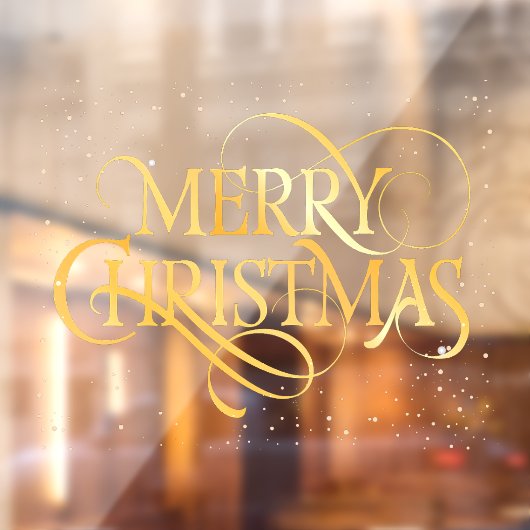 金ゴールドタイポグラフィメリークリスマス ウィンドウサイン (シート2)