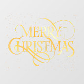 金ゴールドタイポグラフィメリークリスマス ウィンドウサイン (シート)