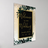 金ゴールドタイポグラフィリーフ雪エレガント冬の歓迎 箔ポスター (レイダウン)