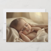 金ゴールドタイポグラフィ乳児フォトバプテスマ 招待状 (裏面)