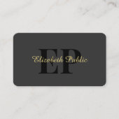 金ゴールドタイポグラフィ文字名スクリプトラグジュアリー光沢 名刺 (正面)