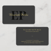 金ゴールドタイポグラフィ文字名スクリプトラグジュアリー光沢 名刺 (正面/裏面)