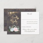 金ゴールドタイポグラフィ素朴秋の結婚式RSVP 出欠カード (正面/裏面)