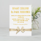 金ゴールドタイポグラフィ結婚フォイル招待状 箔招待状 (立ち正面)