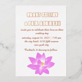 金ゴールドタイポグラフィ結婚フォイル招待状 箔招待状