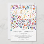 金ゴールドタイポグラフィ結婚フローラのリハーサルディナー 招待状 (正面)